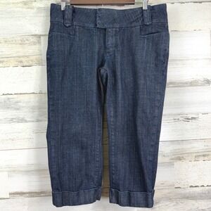 Banana Republic Urban Fit Cropped Denim Jeans Pants Dark Wash Cuffed Womens Sz 8